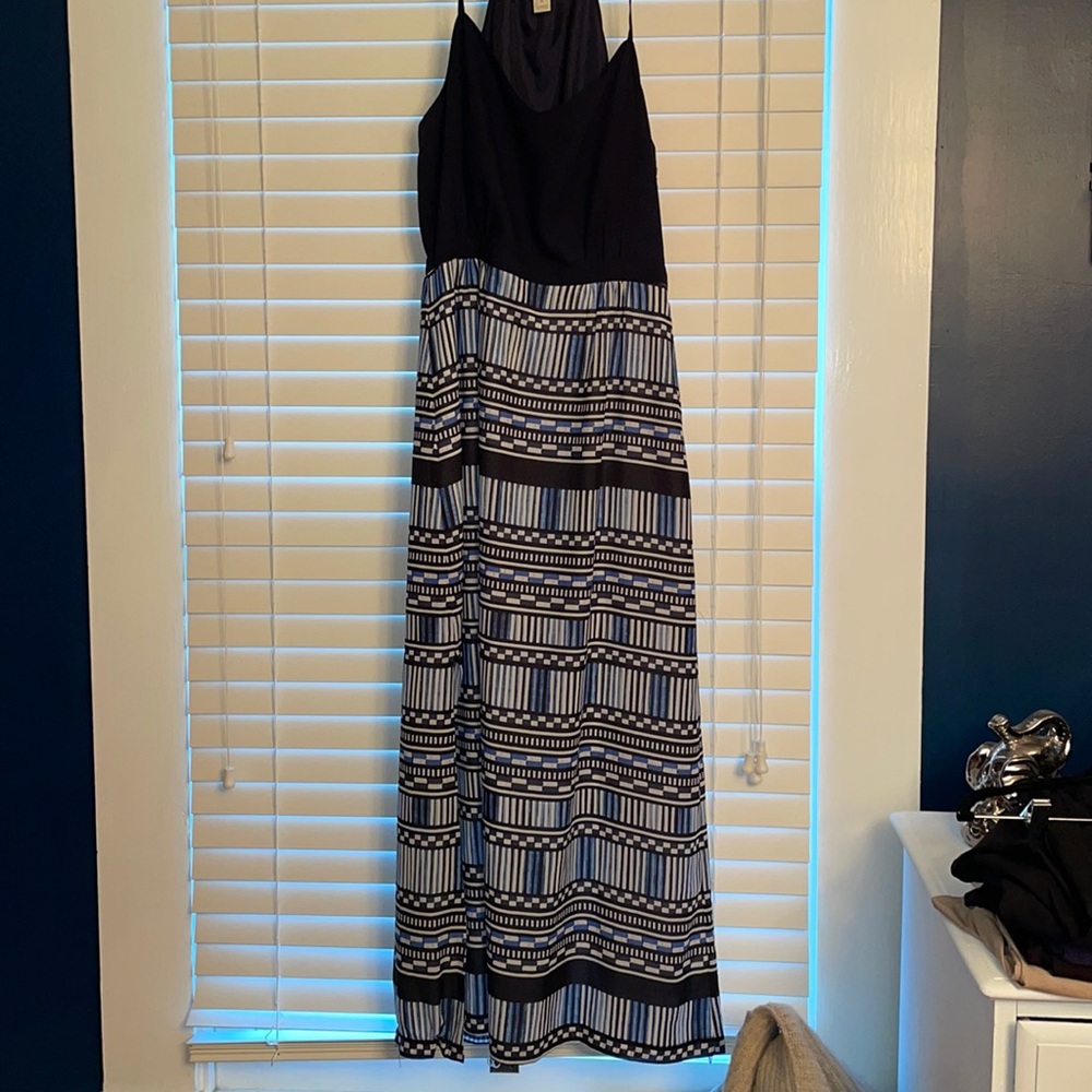 Silk J Crew Maxi navy dress